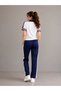 Women's Polo Collar Stripe Detailed Two-Piece Sports Top and Bottom Set - 4