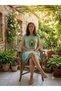 Avocado Patterned Combed Cotton Tasseled Casual Dress - Home, Beach, Nightgown - 2