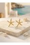 Women's Vintage Textured Coated Starfish Earrings - 2