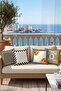 Pöti Square Black and Yellow Patterned 4-Piece Throw Pillow Cover Set - 3
