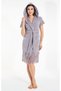 Women's Short Hooded Jacquard Lace Niki Velvet Bamboo Cotton Dressing Gown - 2