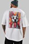 For Dog Lovers 45 Back Dog Print White Oversize T-Shirt 100% Cotton Unisex Dog Lover Premium Design - 5