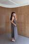 V-Neck Asymmetrical Mink Linen Dress - 2