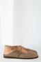 Felicia Women's Genuine Leather Flat Elegant Buckle Mink Slippers