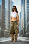 Camouflage Pattern Tracksuit Bermuda Shorts with Side Stripes - 5