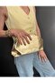 Women's Gold Leather Scholarship Clutch Chain Strap Bag - 2