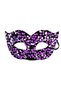 Purple Ball and After-Party Mask with Elastic Back and Sequins, Model BX - 3