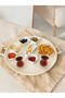 Metal Tray with Wooden Handle 50 cm Round Breakfast Tea Coffee Presentation Tray