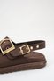 Nadia Brown Women's Daily Buckle Detailed Double-Strapped Elastic Stylish Comfortable Casual Orthopedic Sandals - 3