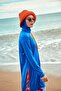 Full Covered Hijab Swimsuit Set Lycra Flexible Cobalt Blue 4 Pieces – M2483 - 4