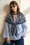 Patterned Dark Navy Blue Soft Scarf 90X90