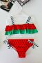 My Little One's Cicileri Watermelon Patterned Girls' 2-Piece Swimsuit Bikini Set - Red - 2