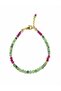 Ruby Emerald Stone Steel Apparatus Handmade Bracelet Natural Stone Bracelet - 2