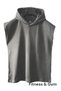 Smoked Color Fitness Sleeveless Hooded Sports Tank Top - 2