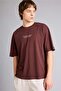 100% Cotton Boxy Fit Back Printed Brown T-Shirt G5592Ax26Sm - 4