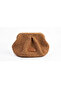 Handmade Daily Knitted Shoulder Bag Paper Rope Cinnamon Metal Hidden Burs