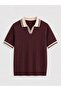 Men's Contrast Regular Fit Polo Neck Tshirt Claret Red Eca078 - 2