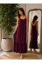 Women's Adjustable Strap Viscose Open Collar Skirt Ruffle Dress - 3