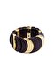 Women's modern gold and brown toned elastic bracelet - 3