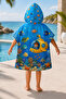 Boy's Submarine Adventure Patterned Hooded Beach Poncho Children's Towel Poncho - 2