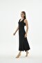 Women's V-Neck Zero Sleeve Long Black Nightgown Dress C4T4N471 - 5