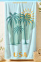 Palm Tree Tropical California Beach Towel - Mint Yellow Mediterranean Marine Quick Dry Microfiber Towel - 2