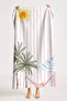Tropical Striped Palm Sun Beach Towel-Bohemian Pink White Marine Quick Dry Microfiber Towel