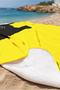 Cat-Themed Yellow and Black Children's Beach Towel - Striped Modern Unisex Quick-Drying Microfiber Towel - 5