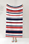 Striped Marine White Navy Blue Beach Towel - Quick-Drying Microfiber Towel with Red Line Detail - 7