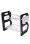 B Design 2 Layer Dish Drying Stand Dish Rack with Drain Tray Bowl Storage Rack Plate Organizer - 3