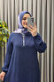 Women's Clothing Plus Size Aerobin Double Suit with Front Zipper Detail and Side Slits Trousers - 5