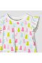 Round Neck Cap Sleeves T-shirt with Bunny Print - 4