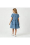 Round Neck Short Sleeve Dress with Floral Applique - 2