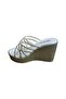 Women's Wedge Platform Heeled Cross Stone Slippers - 3