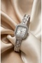 Women's Steel Watch Silver Color Stone Square Case Vintage Watch |   Roman Numeral Premium Women's Wristwatch |   Old Money Luxury Elegant Stylish Women's Watch 2026