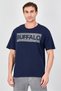 Men Crew Neck Short Sleeve Brand Logo T-Shirt, Navy