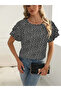 Women's Short Sleeve Flywheel Printed Single Jersey Blouse - 2