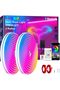 20M/65FT Bluetooth Neon LED Strip Light, Waterproof RGB, Music Sync, Remote/APP Control