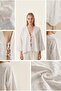 Women's Cotton Lace Detailed Jacquard Tasseled Kimono Ru-7012 - 4