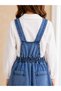 Girl's Shirted Strap Dress Set with Belted Gilet Dress 2 Piece Combination - 3