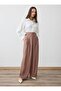 Wide Leg Modal Pants with Metal Buckle Detail - Dusty Rose -