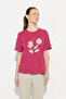 Floral Embroidered Cotton T-Shirt - Fuchsia - 2