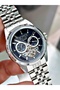 Automatic Mechanism Silver-Navy Blue Color Steel Cord Men Wristwatch 4416Mr - 2