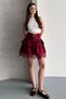 Women's Belted Stone Detailed Shorts Mini Skirt High Waist Lace Detailed - 4