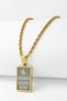 Gold Color Ayetel Kürsi & Evil Eye Prayer 60 cm Twisted Chain Stainless Steel Necklace