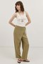 Khaki Double-Breasted Pareo Women's Trousers - 6