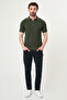 Patterned Slim Fit Polo Collar Buttoned Men's Knitwear T-Shirt Khaki - 11595.26Y - 3