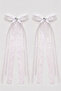 White Stone Detailed Dangle Clip Buckle for Girls, 2-Piece Set