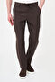 Straight Slim Fit Drawstring Elastic Waist 100% Linen Men's Trousers Dark Brown - 38351.26Y