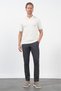 Cream Color Polo Collar Short Sleeve Knitted Comfort Fit 100% Cotton Sweater 1012260151 - 2
